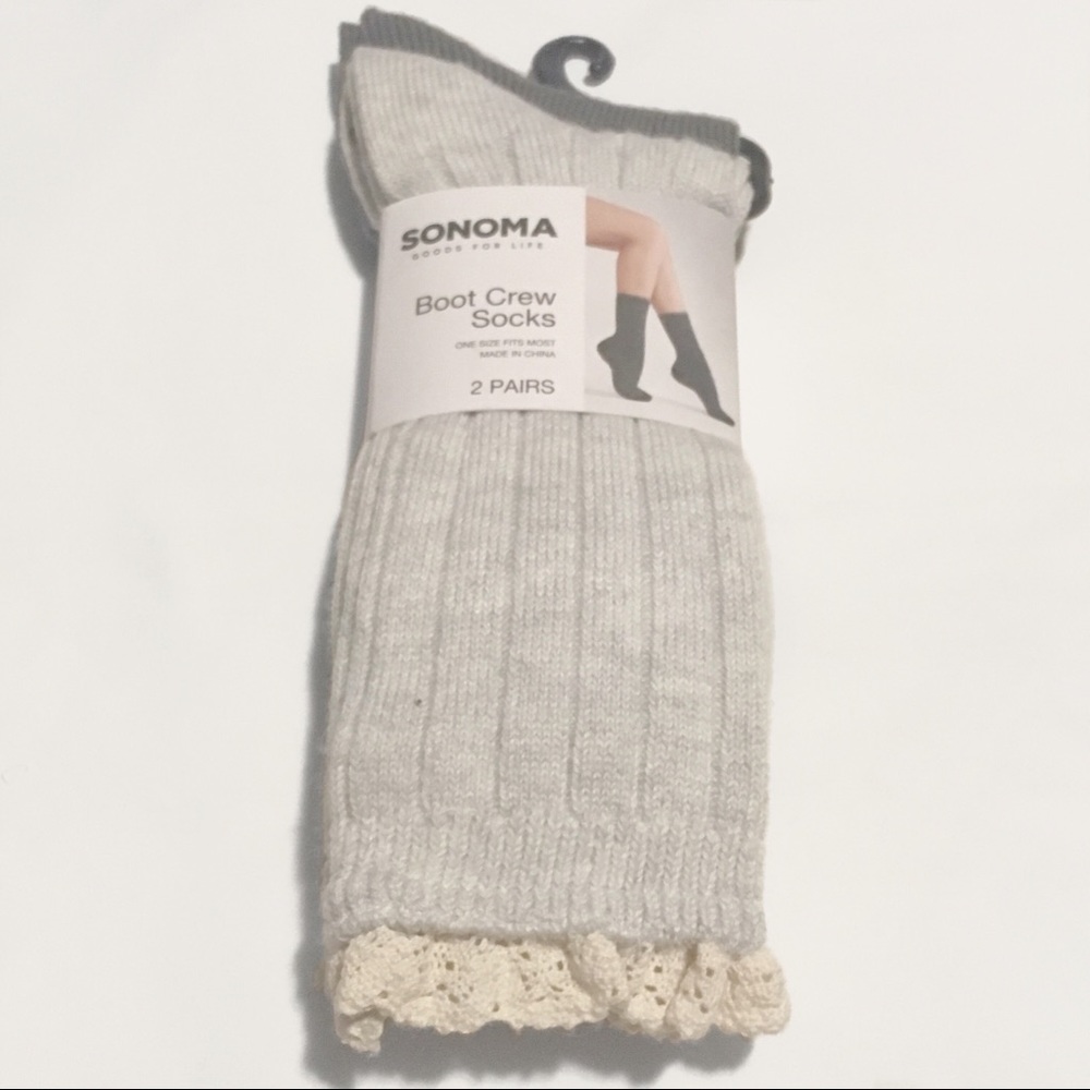 Sonoma Gray Boot Crew Socks